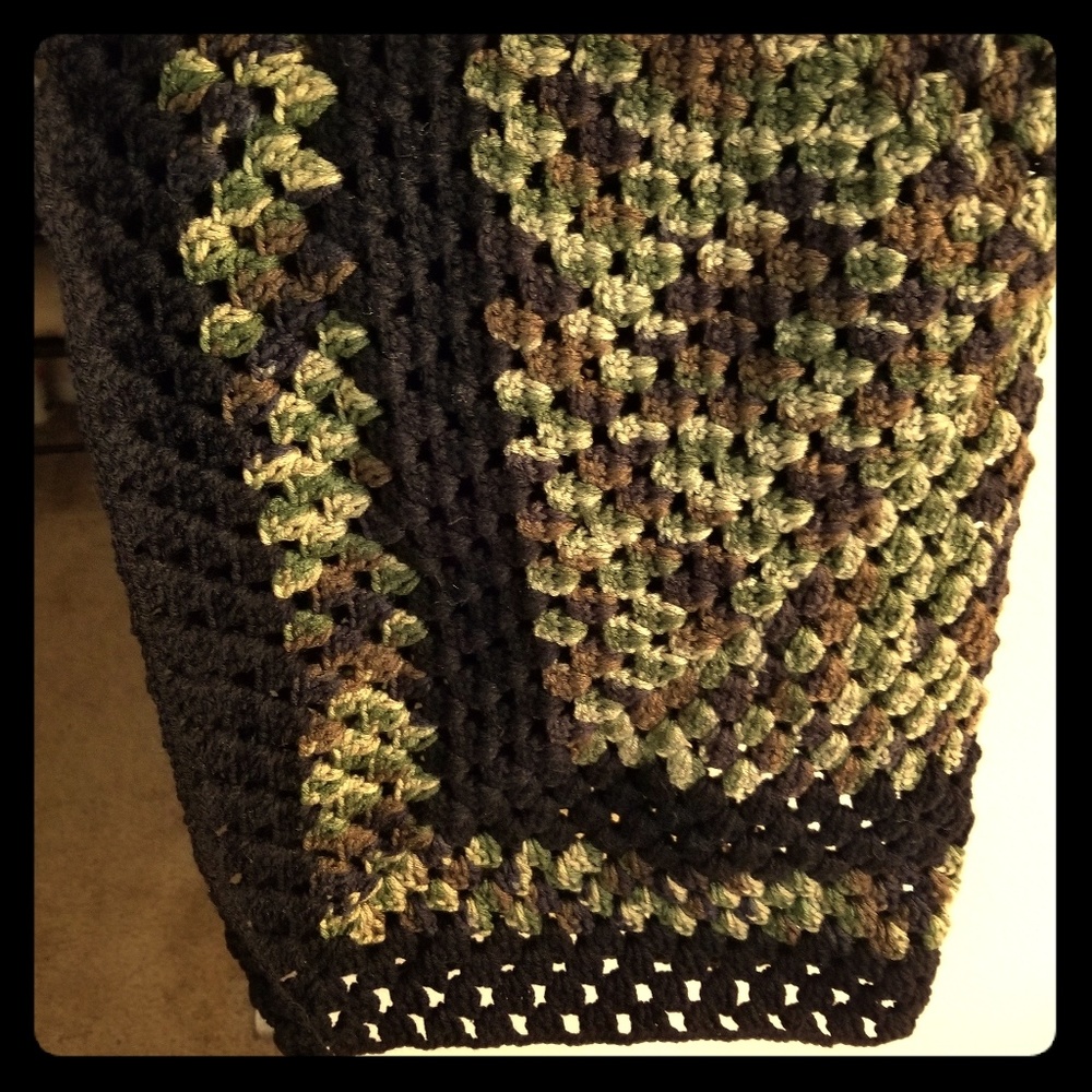 Handmade camo infant blanket